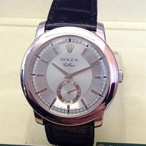 Rolex replica Cellini 5241-6 40mm Platinum leather orologio assemblato