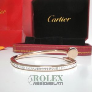 Cartier replica just on clue bracciale oro rosa pavè diamond gioiello assemblato