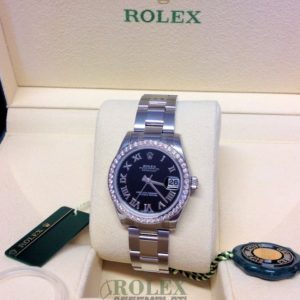 Rolex replica Datejust Lady 178384 31mm Black Roman orologio assemblato