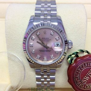 Rolex replica Datejust Lady 179174 26mm Pink Diamond Dial orologio assemblato