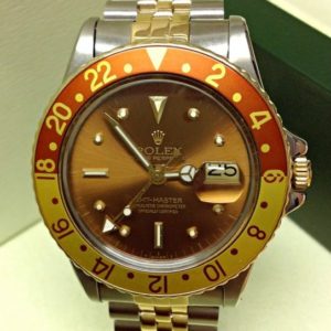 Rolex replica GMT Master 1675 occhio di tigre Root Beer Nipple Dial orologio assemblato