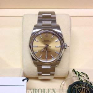 Rolex replica Oyster Perpetual 114200 34mm yellow Grape orologio assemblato