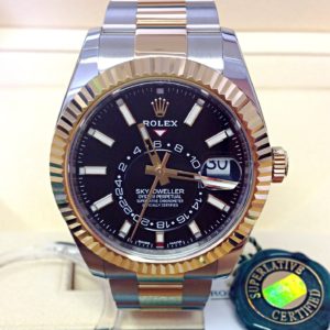Rolex replica Sky-Dweller 326933 Bi-Colour Black Dial orologio assemblato