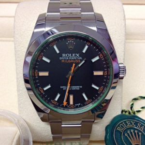 Rolex replica Milgauss 116400GV Black Dial Green Glass orologio assemblato