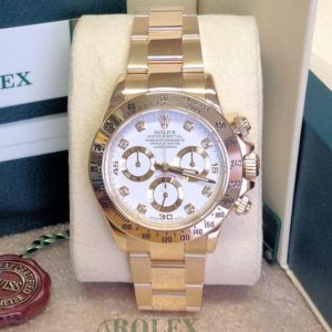 Rolex replica Daytona 116528 Yellow Gold Diamond Dial orologio assemblato