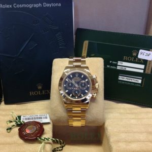 Rolex replica Daytona Yellow Gold 116528 Black Baton Dial orologio assemblato