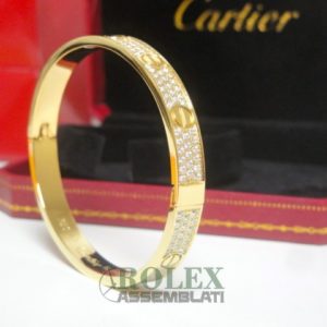 Cartier replica love bracciale oro giallo pavè diamond gioiello assemblato