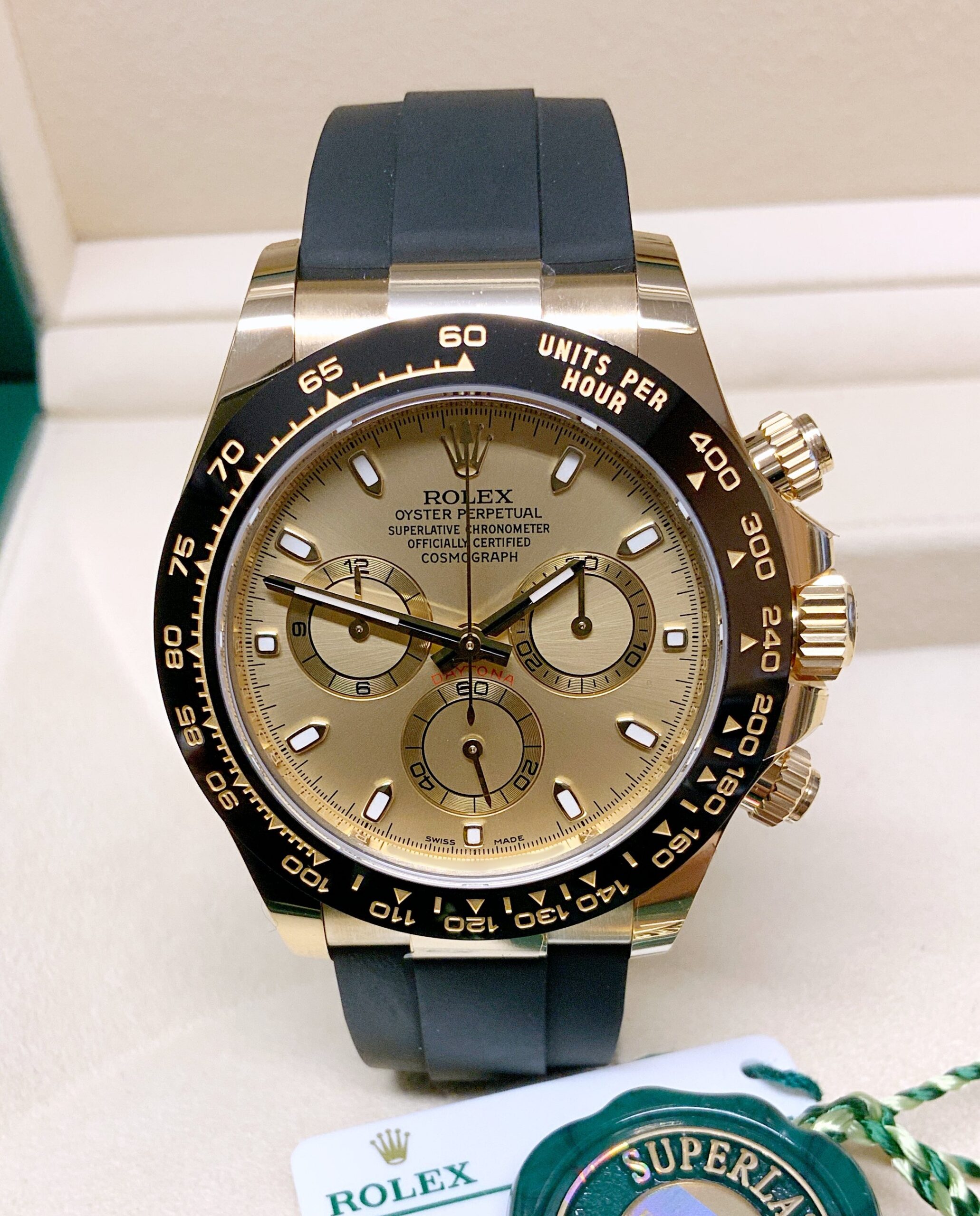 Rolex replica daytona oysterflex 116518ln champagne dial4