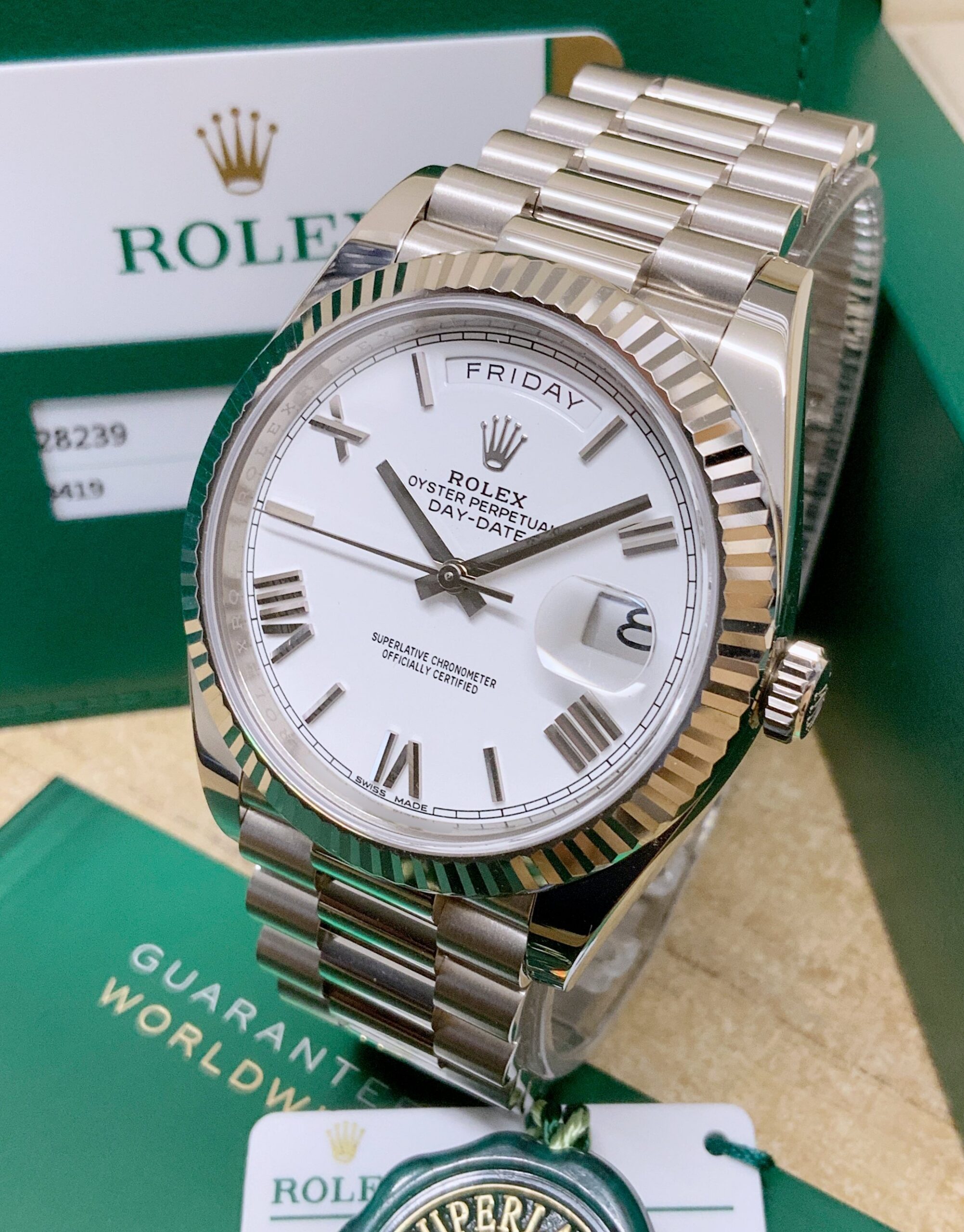 Rolex replica Day-Date 40 228239 White Gold-3