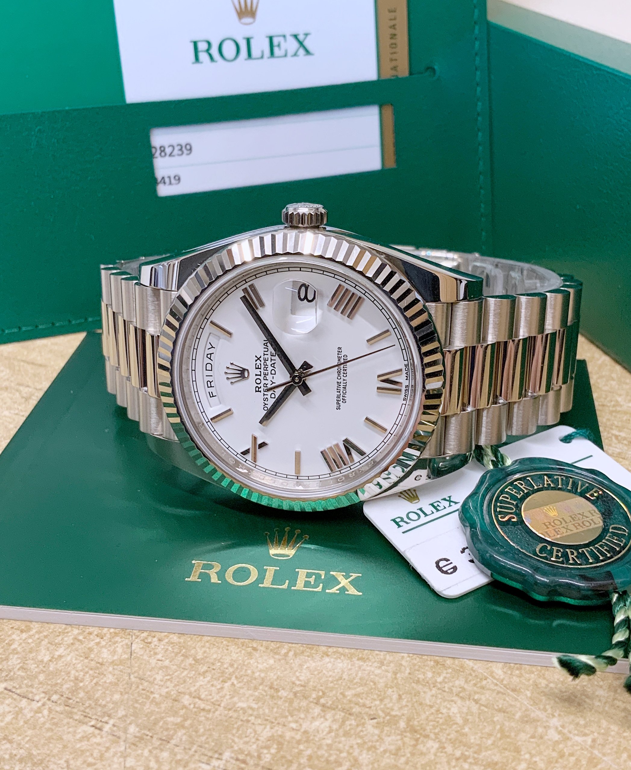 Rolex replica Day-Date 40 228239 White Gold-6