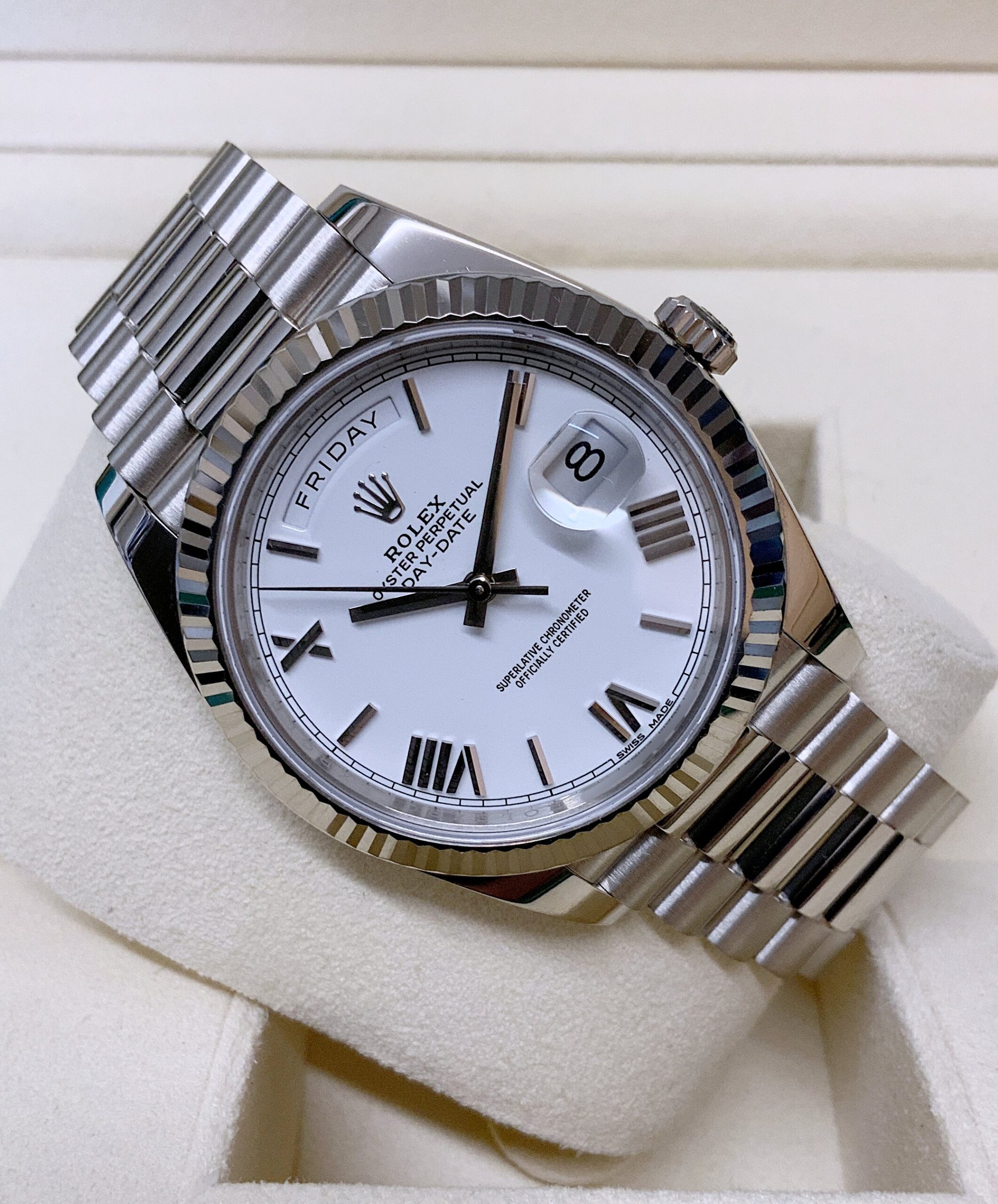 Rolex replica Day-Date 40 228239 White Gold-8
