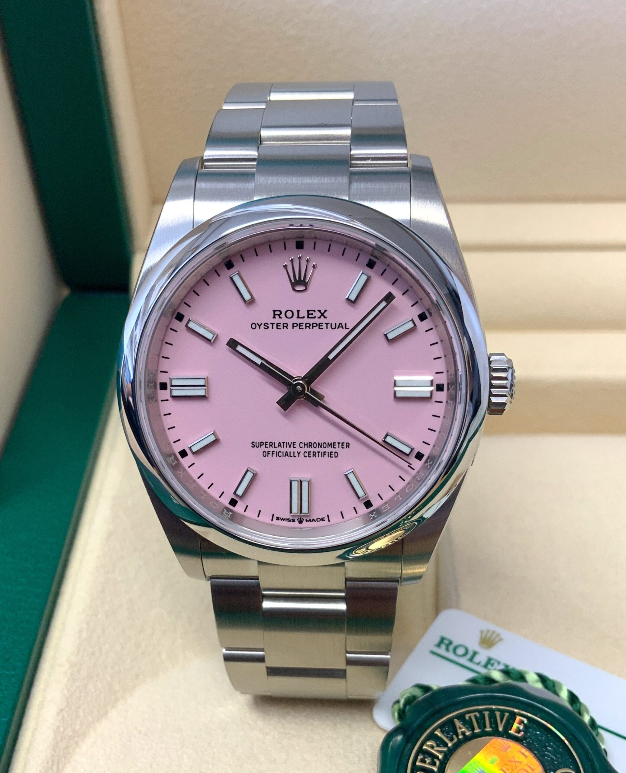 Rolex replica Oyster Perpetual 36 126000 Candy Pink-3