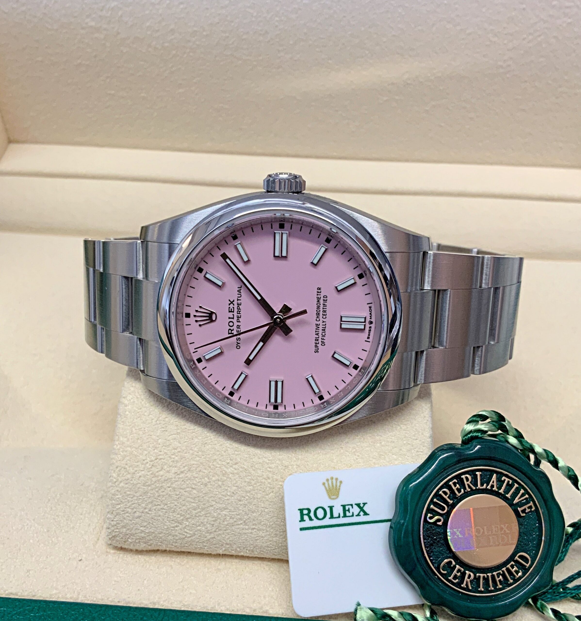 Rolex replica Oyster Perpetual 36 126000 Candy Pink-4