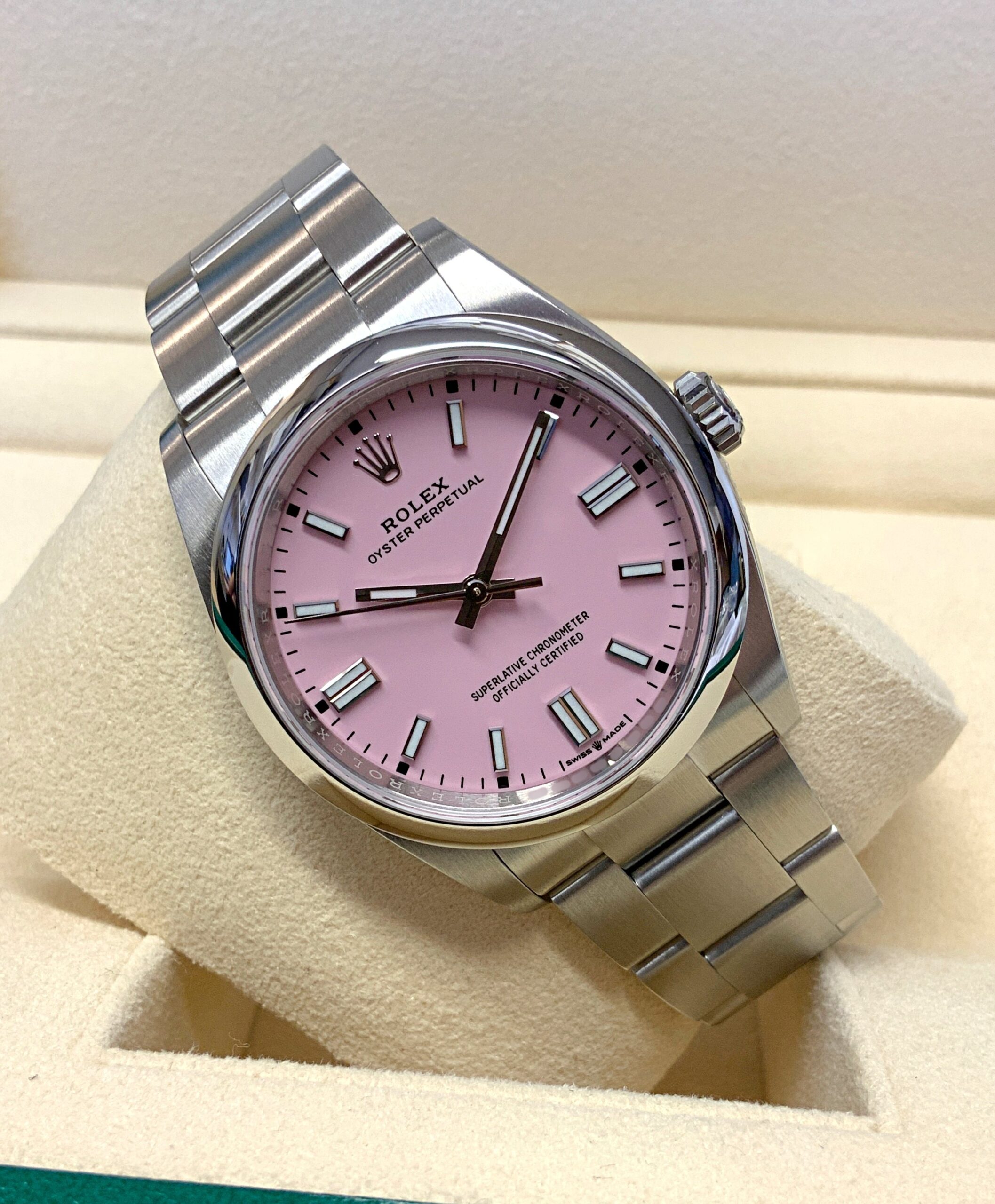 Rolex replica Oyster Perpetual 36 126000 Candy Pink-5