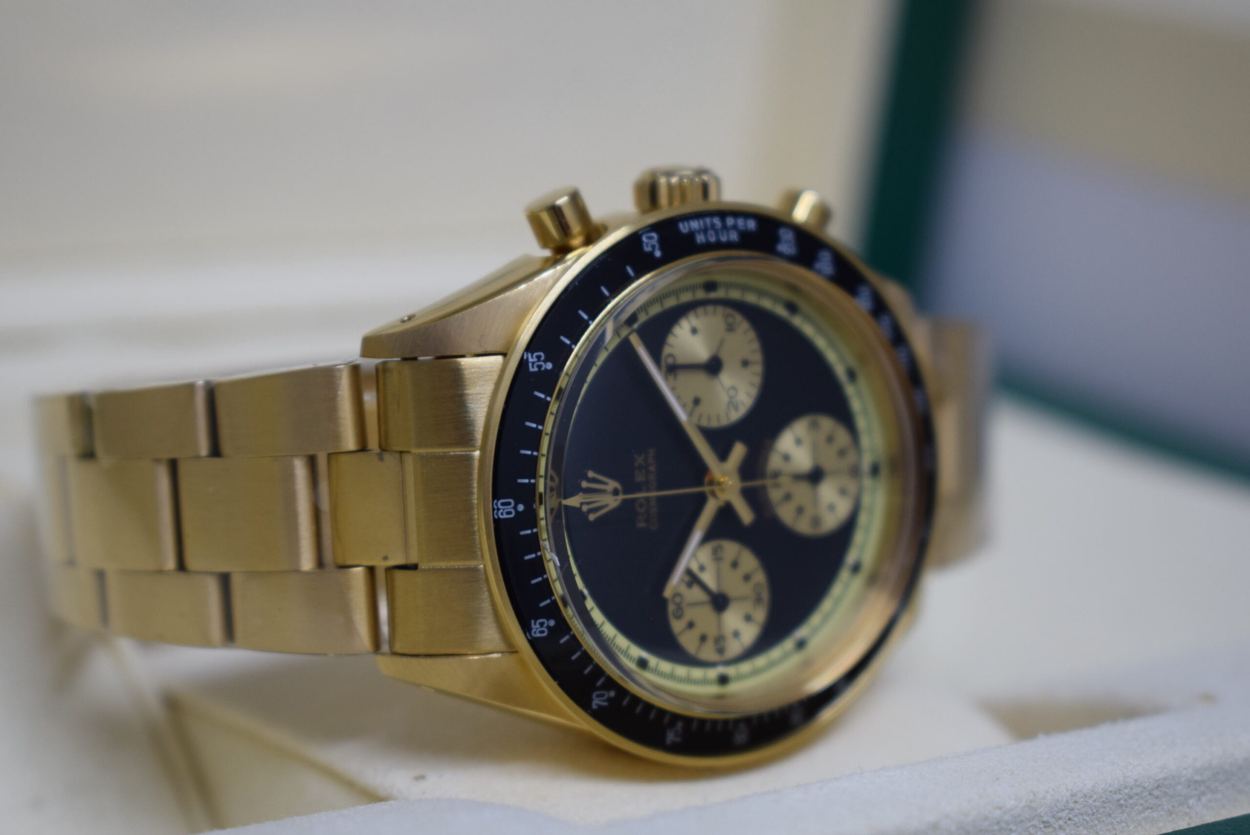 Rolex replica vintage daytona 6264 paul newman john player special oro black dial5