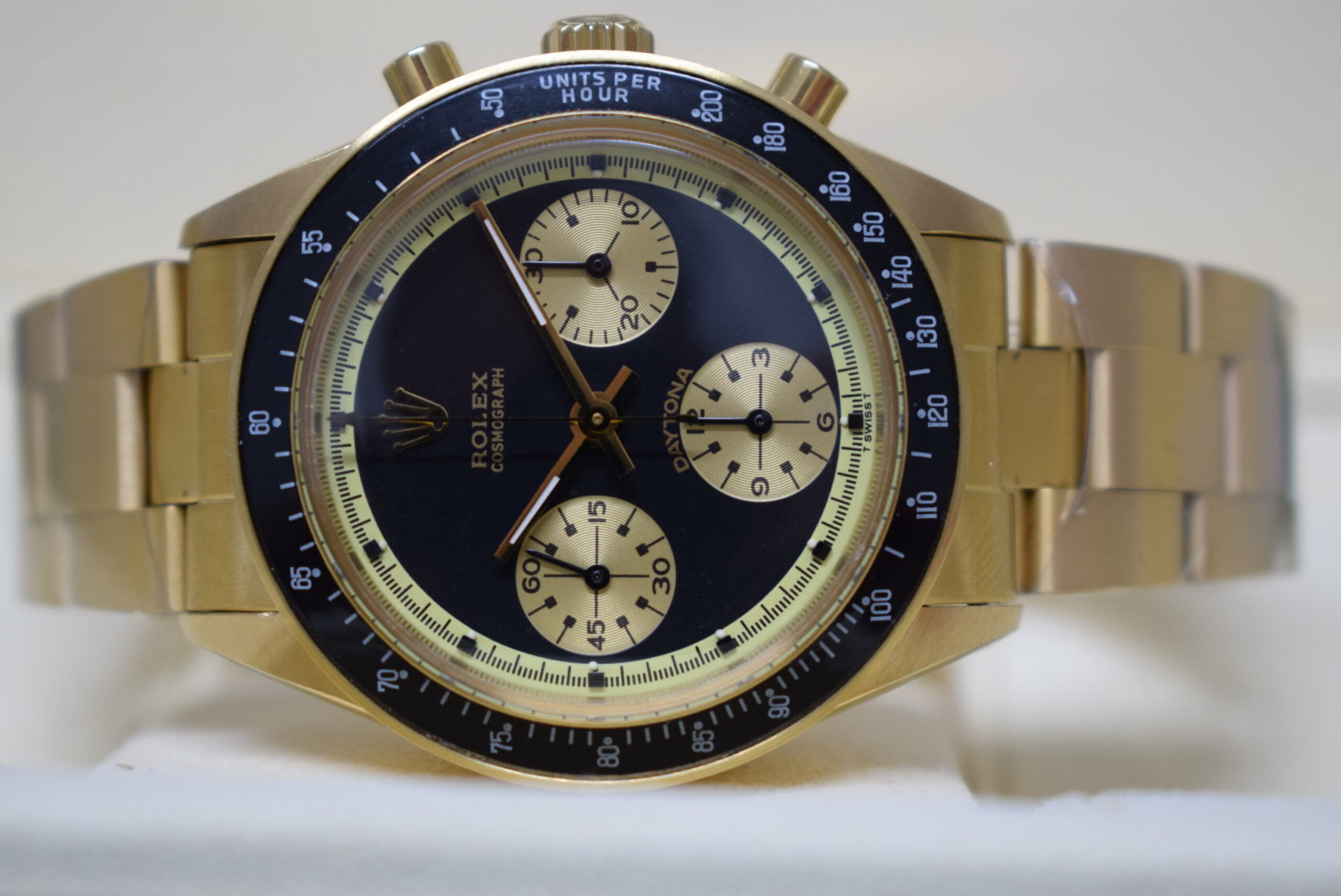 Rolex replica vintage daytona 6264 paul newman john player special oro black dial8