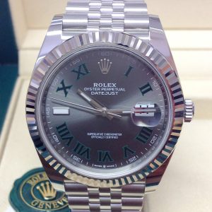 Rolex replica datejust 41 126334 wimbledon dial jubilèè orologio assemblato