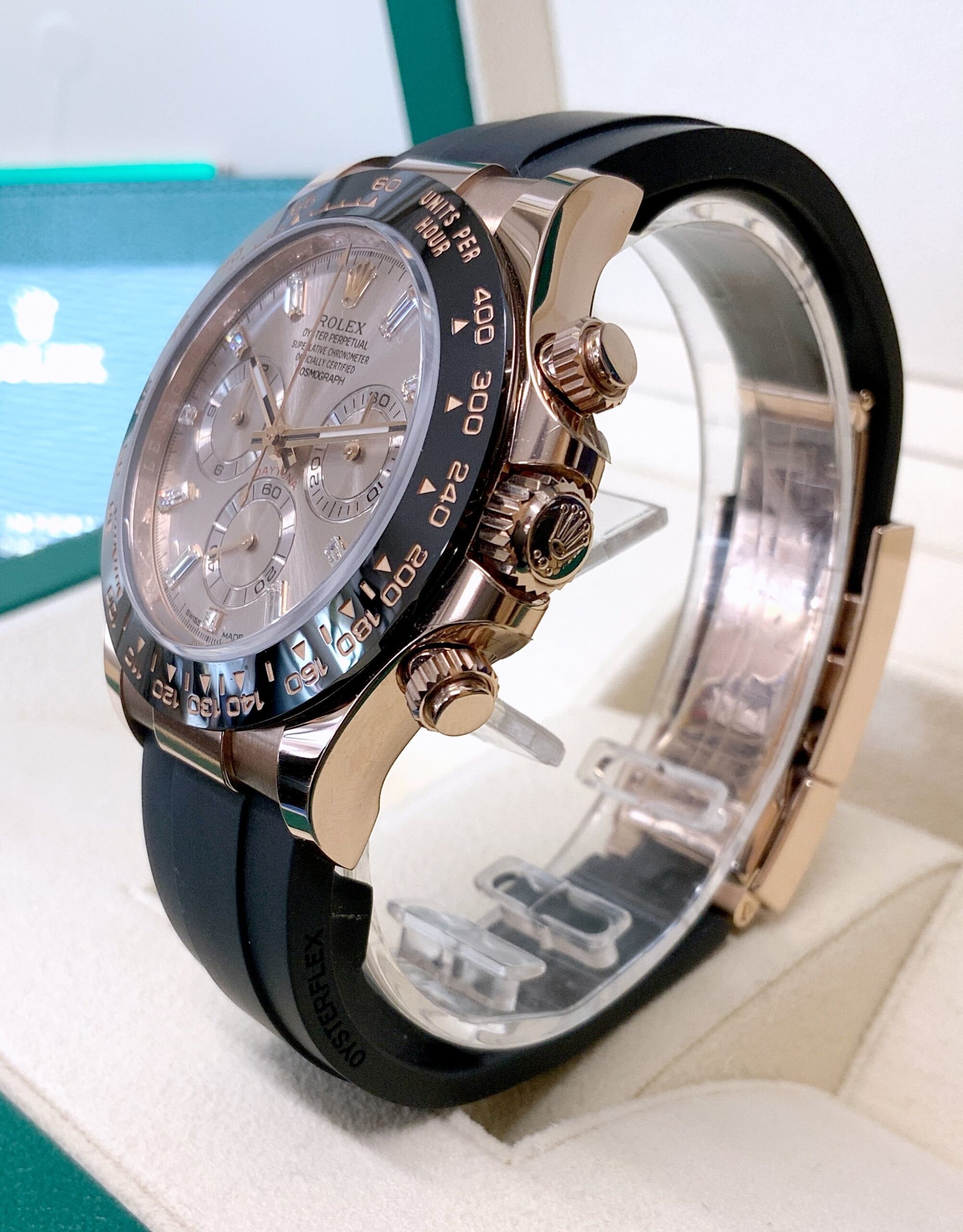 Rolex replica Daytona 116515LN Rose Gold baguette dial-3