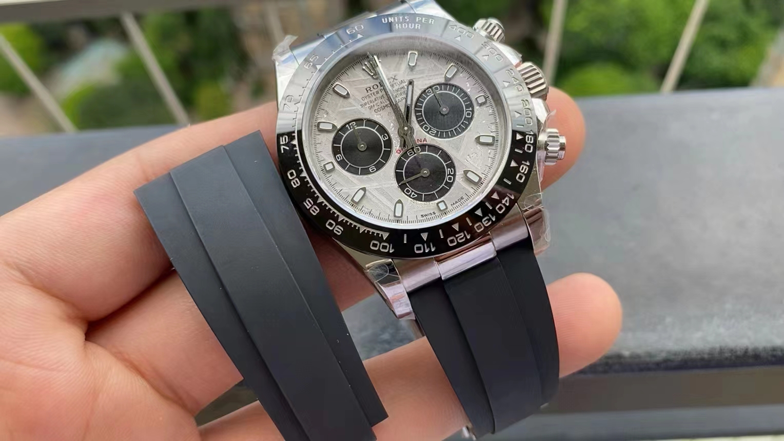 Rolex replica daytona 116519 meteorite white gold9